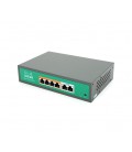 Коммутатор POE SICSO 48V с 4 портами POE 100Мбит + 2порт Ethernet(UP-Link) 100Мбит, c усил. сигн. до 250м, корпус-металл, Silver