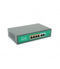 Коммутатор POE SICSO 48V с 4 портами POE 100Мбит + 2порт Ethernet(UP-Link) 100Мбит, c усил. сигн. до 250м, корпус-металл, Silver