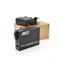 Медиаконвертер RCI A (IC+113), 1310 WDM 10/100/1000 одноволоконный Full/Half duplex , Gigabit SC 20km (0 +70°C), + блок питания 