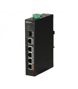4-портовый POE коммутатор Dahua с 1x SFP и 1x RJ45 (1000M) портами DH-PFS3106-4ET-60