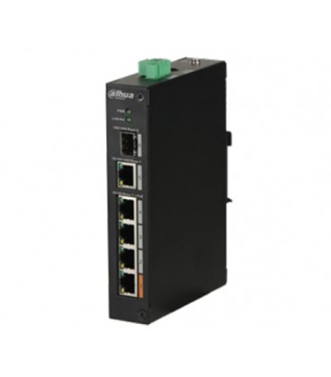 4-портовый POE коммутатор Dahua с 1x SFP и 1x RJ45 (1000M) портами DH-PFS3106-4ET-60