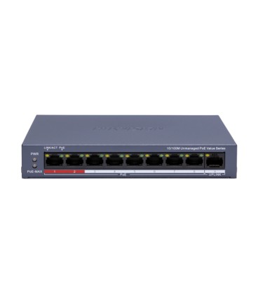 9ти портовый POE коммутатор Hikvision DS-3E0109P-E/M(C), 8xRJ45 (100M) PoE + 1x RJ45 (100M)