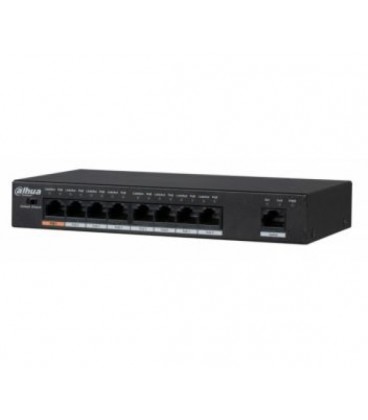 8-портовый POE коммутатор Dahua DH-PFS3009-8ET1GT-96 , 8xPoE(100M) + 1xRJ45(1000M)