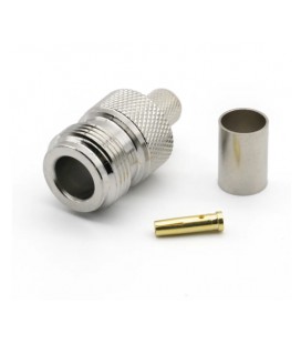 Разъем N Type Female под обжим на кабель RG6/RG5/LMR-300/RG304/5D-FB/РК-75 цена за 1 шт