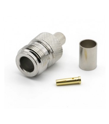 Разъем N Type Female под обжим на кабель RG6/RG5/LMR-300/RG304/5D-FB/РК-75 цена за 1 шт