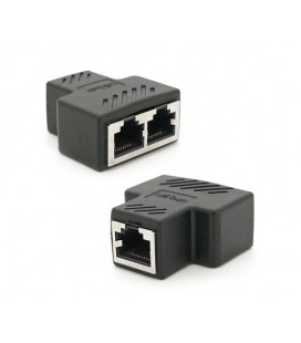 Разветвитель RJ45 8P8C мама/2 Х мама RJ45 для разветвления кабеля, экранированный, черный, Q100