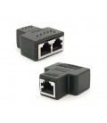 Разветвитель RJ45 8P8C мама/2 Х мама RJ45 для разветвления кабеля, экранированный, черный, Q100