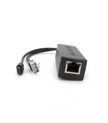 POE сплиттер AOT-0524 48V-5V, RJ45,Type-C (10/100Мбит, Вход-48V/Выход 5V 2.4А)
