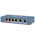 4-портовый неуправляемый POE коммутатор Hikvision DS-3E0106HP-E , 4×100 Мбит/с RJ45 (1 Hi-PoE) + 2×100 Мбит/с