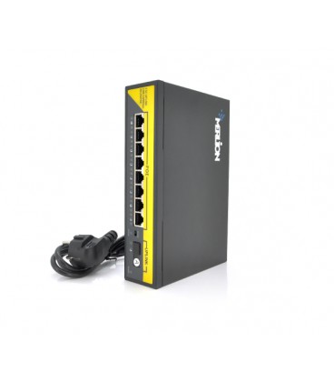 POE коммутатор Merlion 8 POE 10/100 + 1Single Fiber Tx1310nm 20km + встроенный блок питания 52V 2.3A