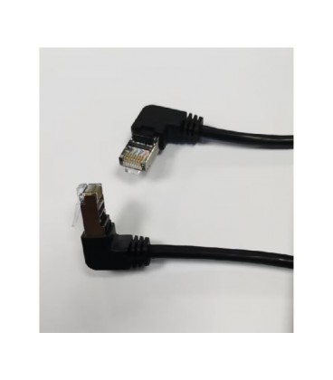 Патч-корд литой UTP, RJ45(прямой/угловой), неэкранированный, UTP5e 0.29m, patch D4.9mm AWG26 2x90° CU, черный, Q200