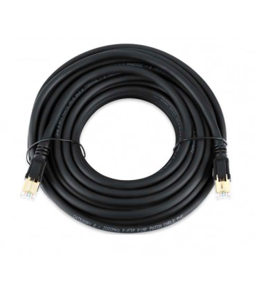 Патч-корд литой VEGGIEG, CCA, SSTP, RJ45, Cat.8, 30m, черный