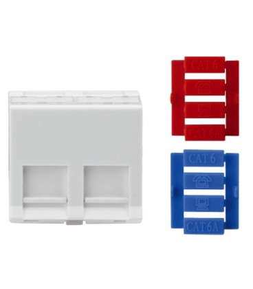 Модульная вставка OK-net, 45х45 2 порта, тип 2