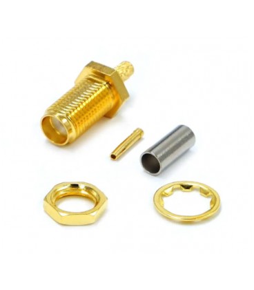 Разъем SMA Female под обжим на кабель RG-316/RG-188/RG-174/LMR100/SFF50 цена за 1 шт