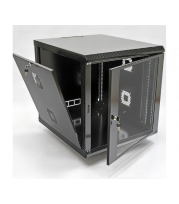 Шафа 12U, 600х700х640 мм (Ш*Г*В), акрилове скло, чорна