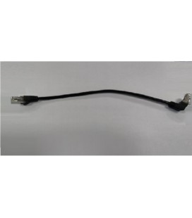 Патч-корд литой UTP, RJ45(прямой/угловой), неэкранированный, UTP5e 0.33m, patch D4.9mm AWG26 1x90° CU, черный, Q200