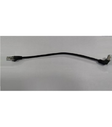 Патч-корд литой UTP, RJ45(прямой/угловой), неэкранированный, UTP5e 0.33m, patch D4.9mm AWG26 1x90° CU, черный, Q200