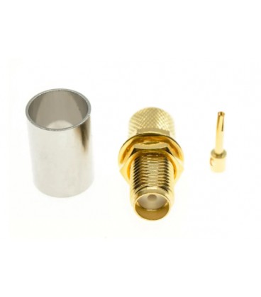 Разъем SMA Female под обжим на кабель 5D-FB/RG6/RG5/LMR300/RG304/РК-75 цена за 1 шт