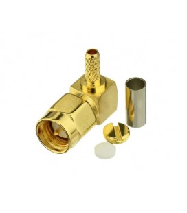 Разъем угловой SMA Male под обжим на кабель RG-316/RG-188/RG-174/LMR100/SFF50 цена за 1 шт