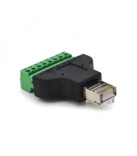 Клеммная колодка 8-разрядная + RJ45 8P8С папа, экранированная