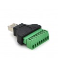 Клеммная колодка 8-разрядная + RJ45 8P8С папа, экранированная