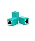 Соединитель RJ45 8P8C мама / мама RJ45 для соединения кабеля, экранированный, зеленый, Q50