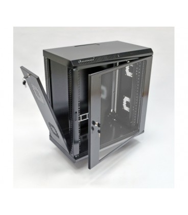 Шафа 12U, 600х350х640 мм (Ш*Г*В), акрілове скло, чорна