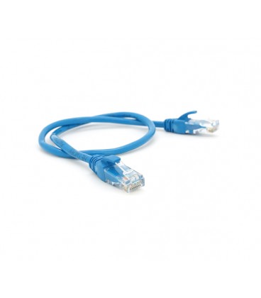 Патч-корд литой RITAR, UTP, RJ45, Cat.5e, 0,5m, синий, Cu (медь)