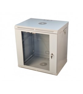 Шкаф телекоммуникационный 19' VAGO 12U, настенный, двери акрил, серый, (640х600х450)