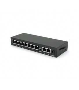 POE коммутатор Merlion 8 POE 10/100+2 RJ45 10/100 внешний блок питания 52V 1,85A