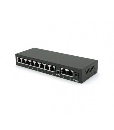 POE коммутатор Merlion 8 POE 10/100+2 RJ45 10/100 внешний блок питания 52V 1,85A