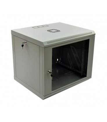 Шафа 9U, 600x500x507мм (Ш*Г*В), економ, акрилове скло, сіра