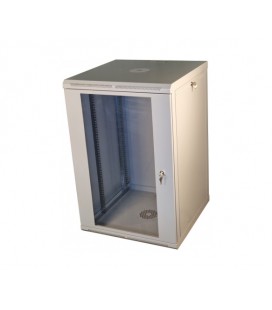 Шкаф телекоммуникационный 19' VAGO 18U, настенный, двери акрил, серый, (910х600х600)