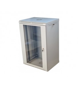 Шкаф телекоммуникационный 19' VAGO 18U, настенный, двери акрил, серый, (910х600х450)