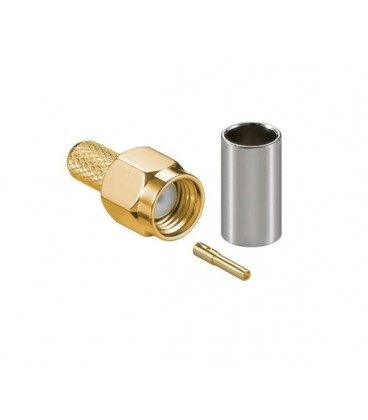 Разъем SMA Male под обжим на кабель RG58/RG142/RG223/LMR-195/3D-FB/SYV50-3 цена за 1 шт