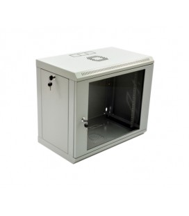 Шафа 9U, 600x350x507мм (Ш*Г*В), економ, акрилове скло, сіра