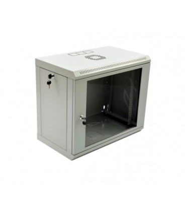 Шафа 9U, 600x350x507мм (Ш*Г*В), економ, акрилове скло, сіра