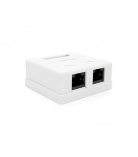 Розетка RITAR UTP 8P8C RJ45 2 порт Cat-6, накладная белая Q400