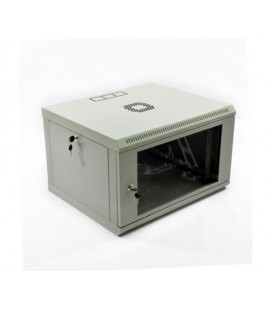 Шафа 6U, 600x500x373мм (Ш*Г*В), економ, акрилове скло, сіра