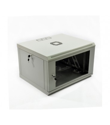 Шафа 6U, 600x500x373мм (Ш*Г*В), економ, акрилове скло, сіра