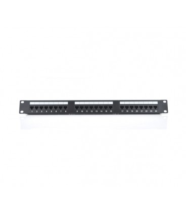 Патч-панель RITAR 24 порта UTP DUAL кат 5Е 19' 1U не экранированная черная, с задним организатором кабеля Q25