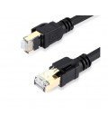Патч-корд литой VEGGIEG, CCA, SFTP, RJ45, Cat.8, 0,5m, черный