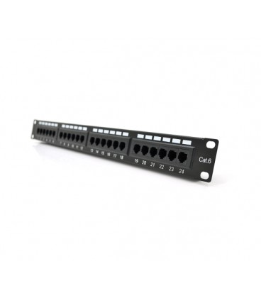 Патч-панель PiPo 24 порта UTP кат 6 19' 1U неэкранированная черная Q25