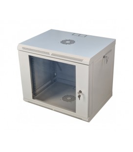 Шкаф телекоммуникационный 19' VAGO 9U, настенный, двери акрил , серый, (505х600х450)