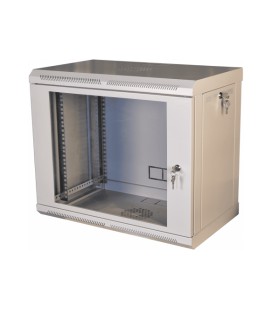 Шкаф телекоммуникационный 19' VAGO 9U, настенный, двери акрил , серый, (505х600х350)