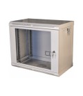 Шкаф телекоммуникационный 19' VAGO 9U, настенный, двери акрил , серый, (505х600х350)