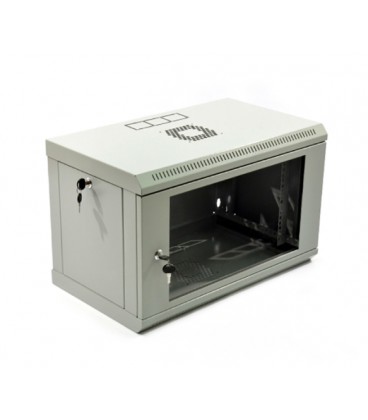 Шафа 6U, 600x350x373мм (Ш*Г*В), економ, акрилове скло, сіра