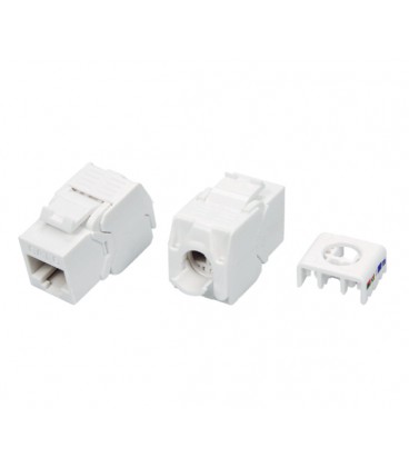 Модульный разъём OK-net Кат.6 UTP (180°, toolless) белый