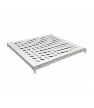 Полка 19', 4 точки крепления, глубина 450мм, перфорированная, серая