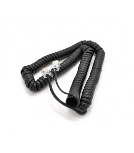 Патч-корд телефонный, RJ11, 5,0m, гофрированный, черный